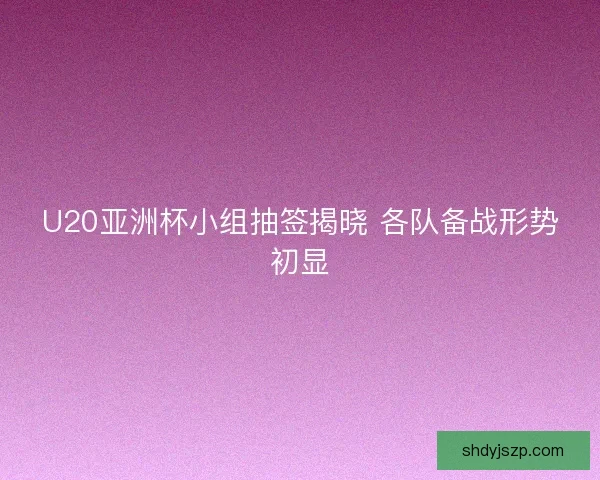 U20亚洲杯小组抽签揭晓 各队备战形势初显