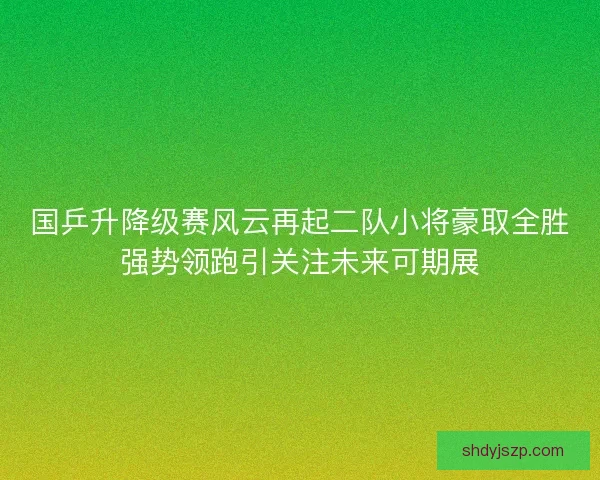 国乒升降级赛风云再起二队小将豪取全胜强势领跑引关注未来可期展 国乒升降级赛风云再起二队小将豪取全胜强势领跑引关注未来可期展